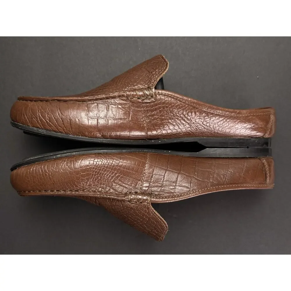 Carlos Santana Cronos Alligator Mule Men’s US 7D EU 40 Brown Leather Slip-On